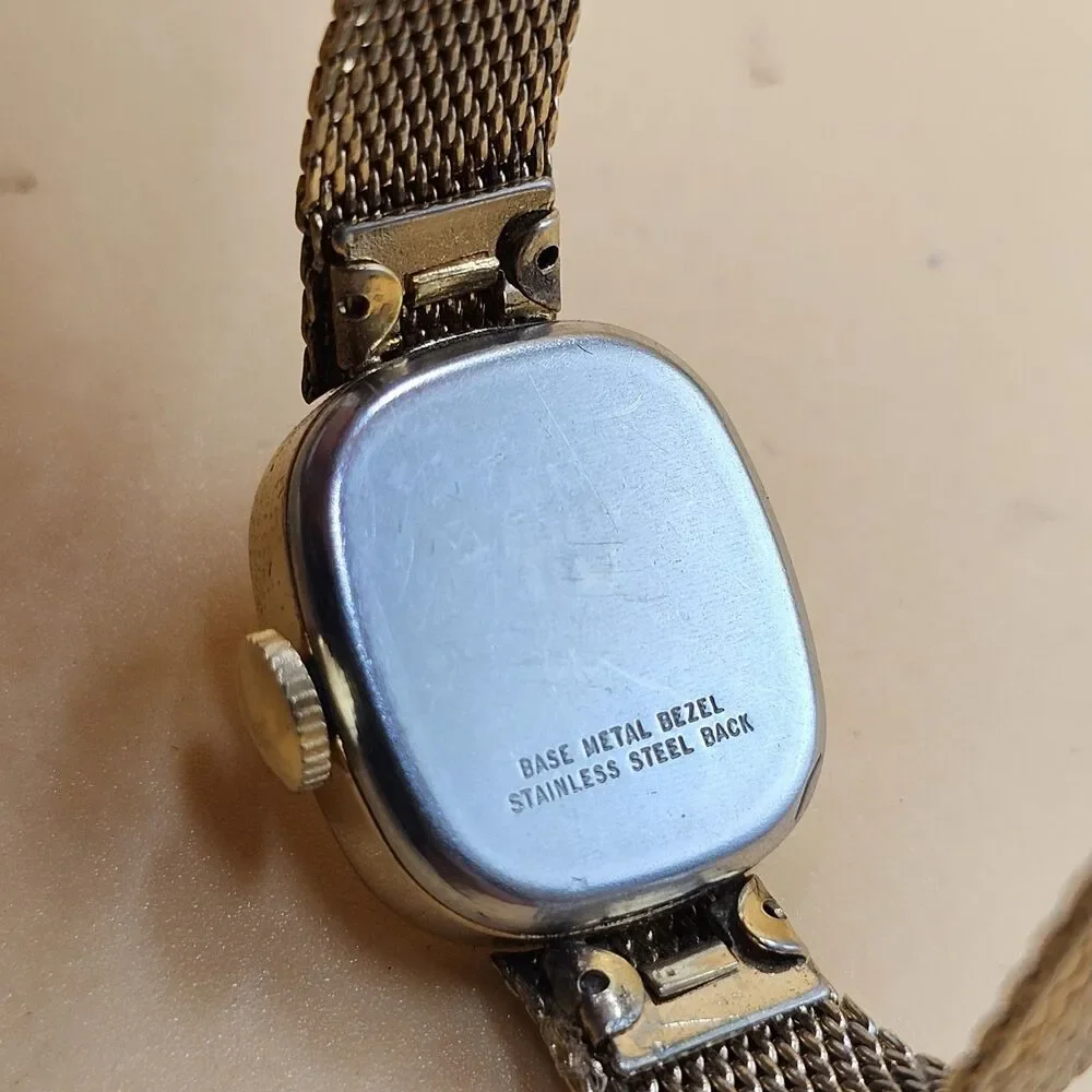 Timex Ladies Watch Vintage Gold Tone Mechanical Manual Wind Mesh Band 1761802379